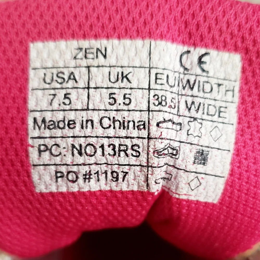 Vionic Sneakers Women's 7.5 Pink Gray Zen Walker Orthaheel Athletic Walk Shoes